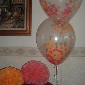 Set Of 3 Clear Balloons Filled W/ Confetti. 1..