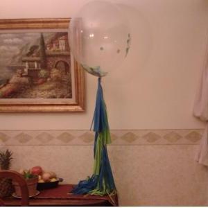 (2)set Of 3 Clear Balloons. 2 Tissue Paper Tassel..