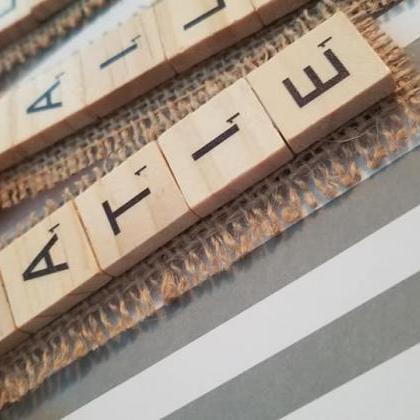 One Custom Scrabble Ornaments. Wooden Tile Name..