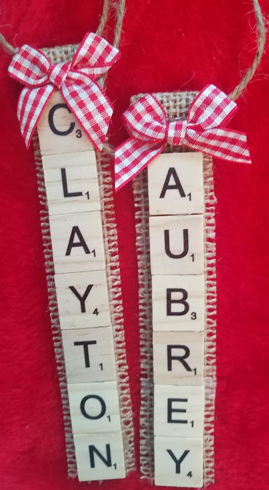 One Custom Scrabble Ornaments. Wooden Tile Name Ornaments. Scrabble Ornament, Personalized Ornament, Teacher Gift, Christmas Tree