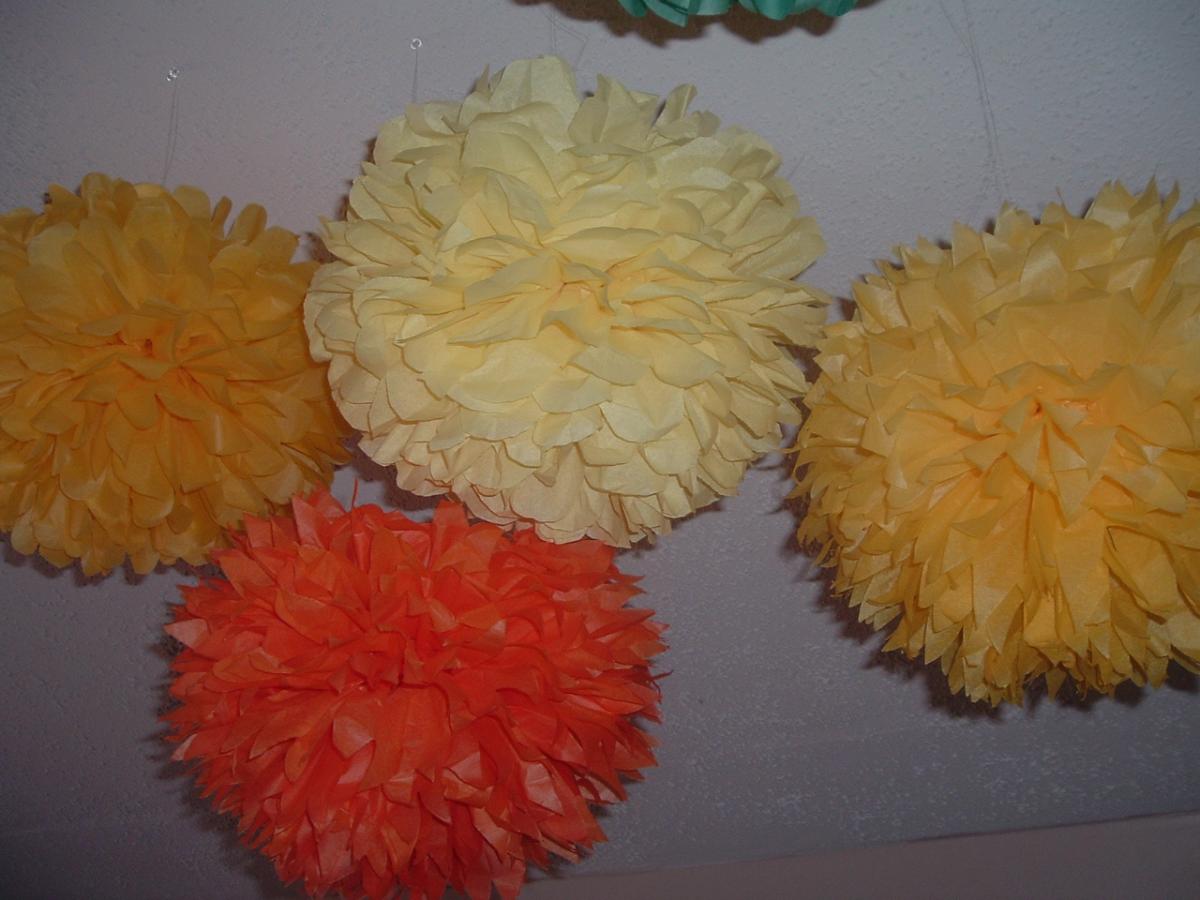 3 Tissue Paper Pom. Party Decorations