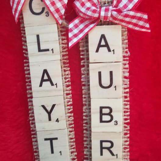 One Custom Scrabble Ornaments. Wooden tile name ornaments. scrabble ornament, personalized ornament, teacher gift, Christmas tree 
